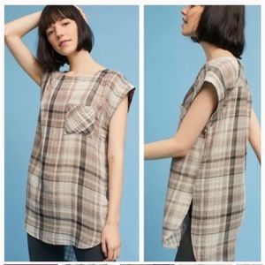 Anthropologie Akemi + Kin Plaid Metallic Tunic